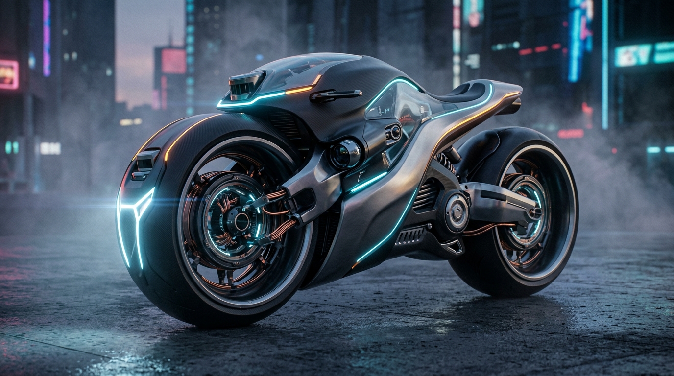 Speculative autonomous electric motorcycle concept